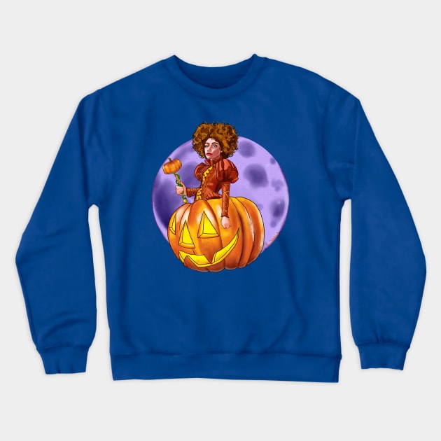 Victorian Enchantress of the Pumpkin Realm Crewneck Sweatshirt by The Art Of Kimberlee Shaw